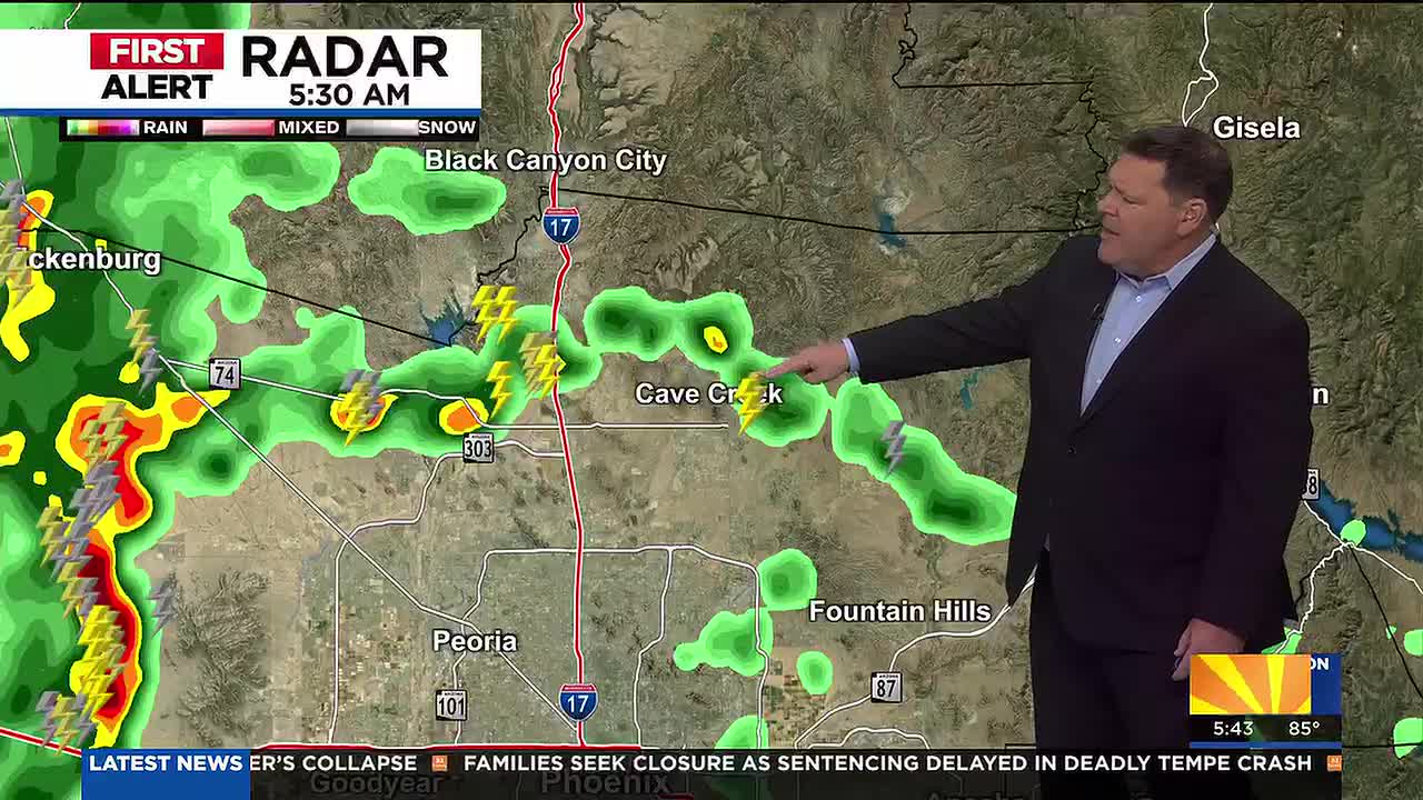 Phoenix Area Faces Showers and Thunderstorms, Potential for Flooding Sunday and Monday