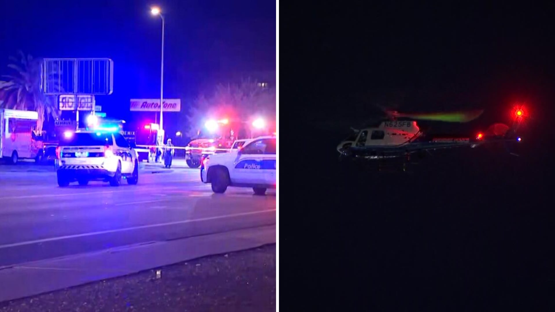 Two men shot dead in central Phoenix as police search for suspect