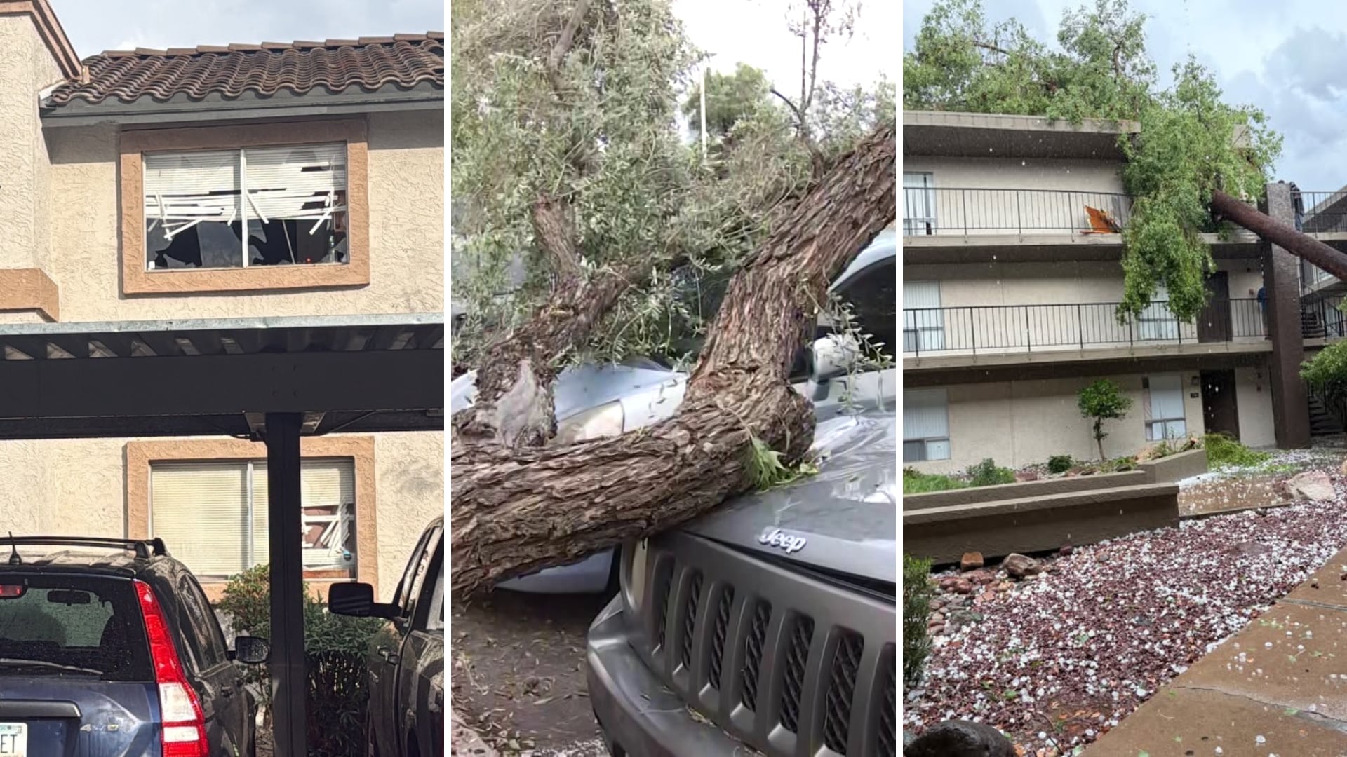 Violent storm damages Phoenix-area apartments and parks