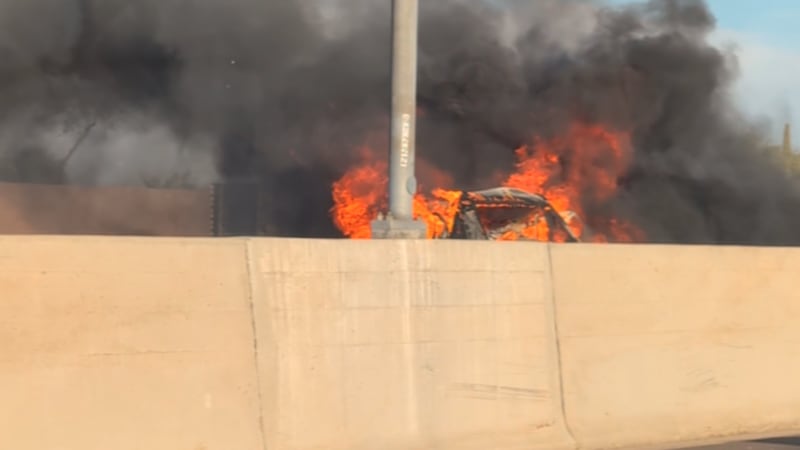 One person died after a crash and car fire on Loop 101 near Scottsdale.