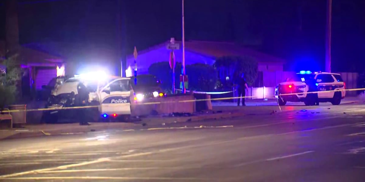 Phoenix PD officer hospitalized after crash involving police cruiser