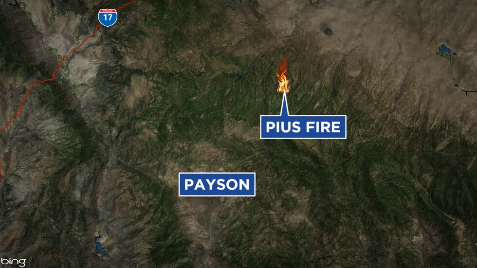 The fire is burning northeast of Payson.