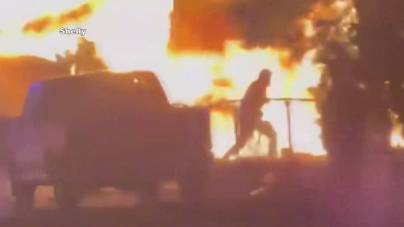 Patrick Birney ran toward the flames.