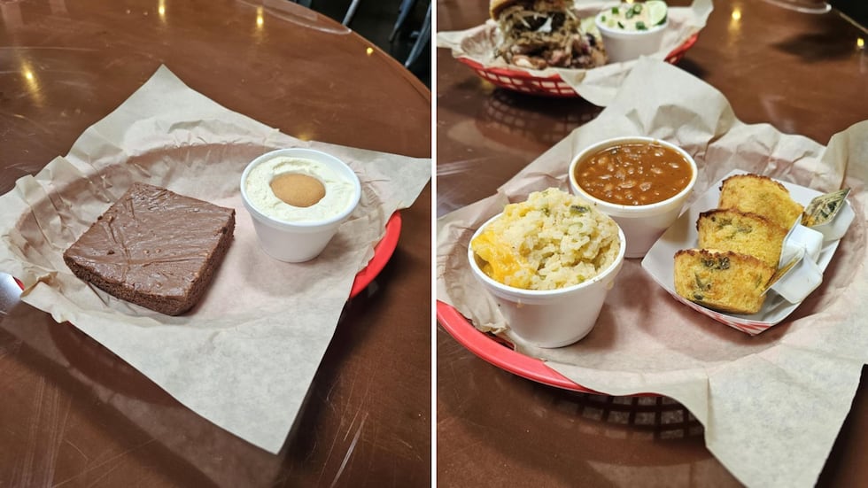 For dessert, the Cryin Coyote makes a delicious banana pudding and Texas Sheet Cake (left)....
