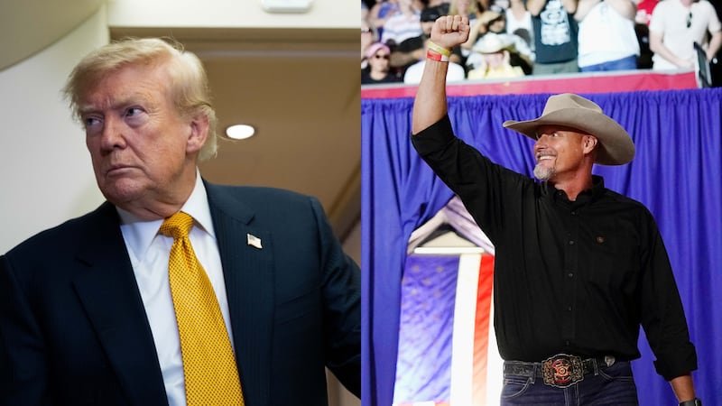 President Donald Trump reaffirmed his support for former Pinal County Sheriff Mark Lamb.