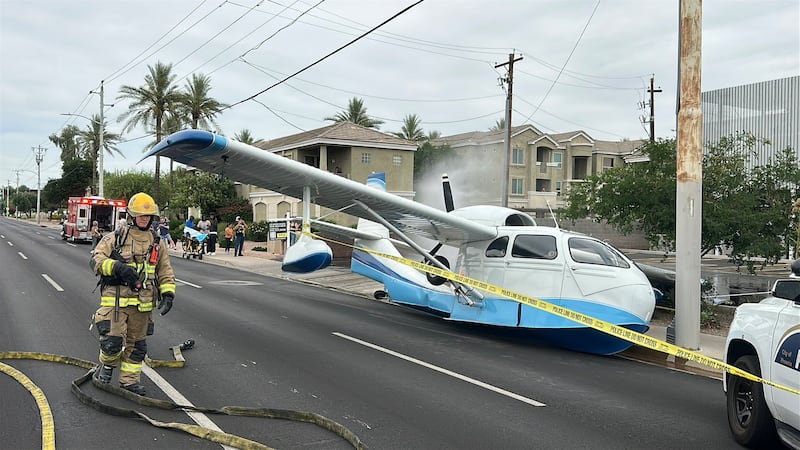 A small plane crashed near a busy intersection in central Phoenix on Sunday afternoon.