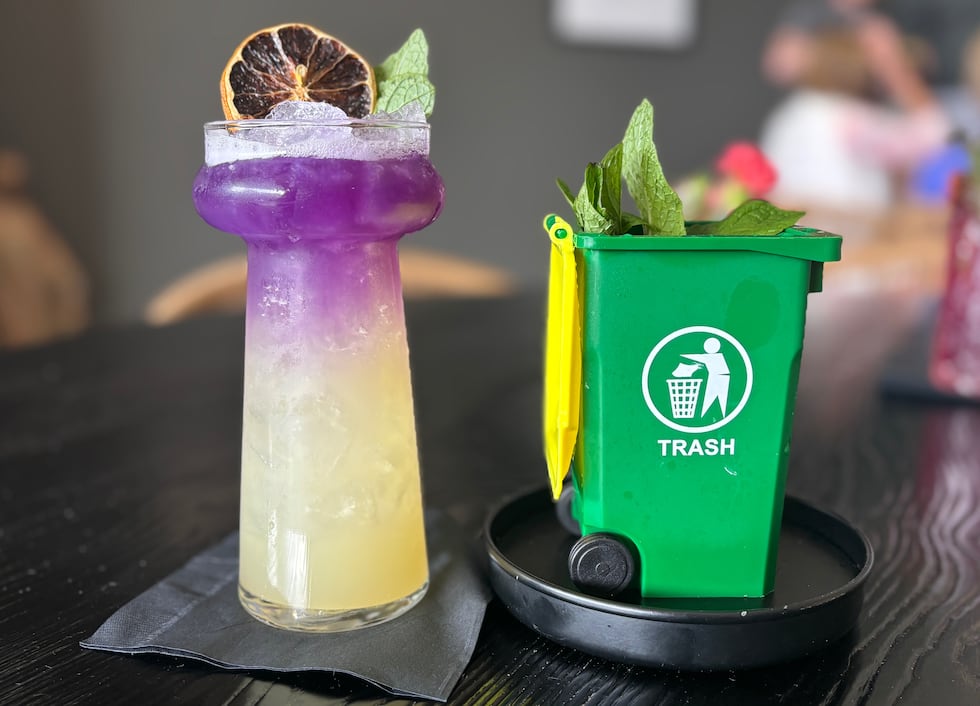 Buckhorn Baths (left) is a cocktail names after an old Mesa motel. It's made with coconut rum,...