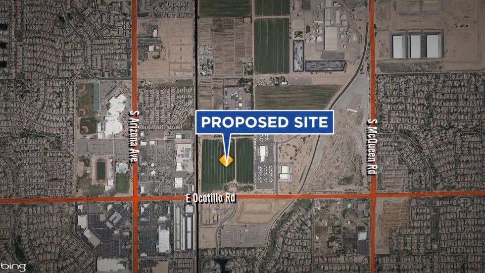 The proposal site is on Ocotillo Road, just east of Arizona Avenue.