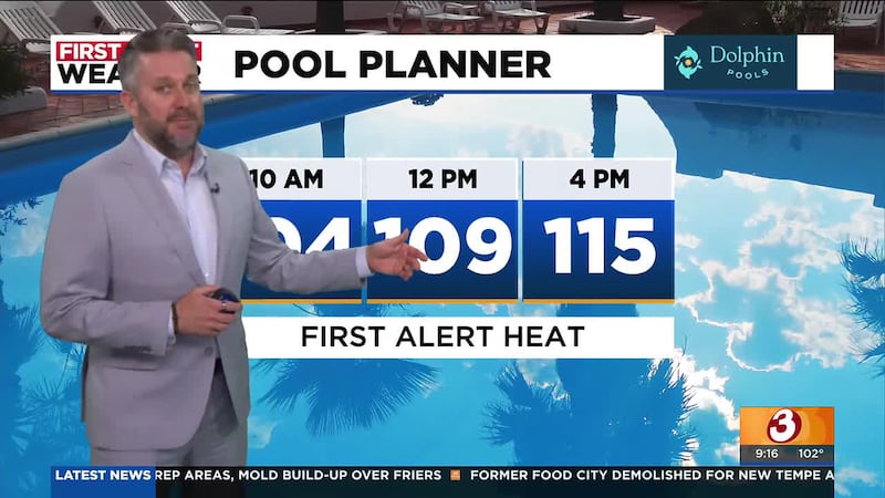 Dangerous heat will continue across the Valley before a weather disturbance moves in, bringing...