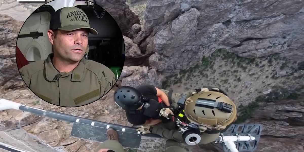 Pilot recalls dramatic rescue of BASE jumper stranded on Superstition Mountains cliff