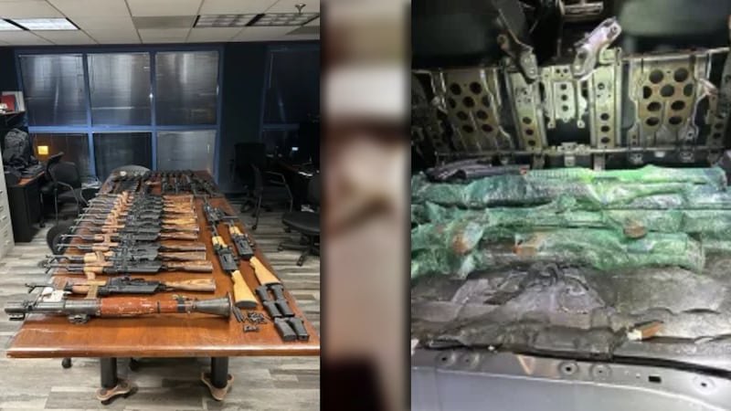 A 41-year-old American woman allegedly tried to smuggle an RPG launcher tube, 20 rifles, a...