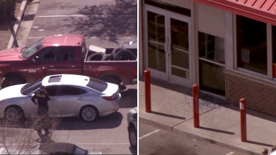 The driver’s side windows on a Ram pickup in front of the Gladiator were broken. In addition,...