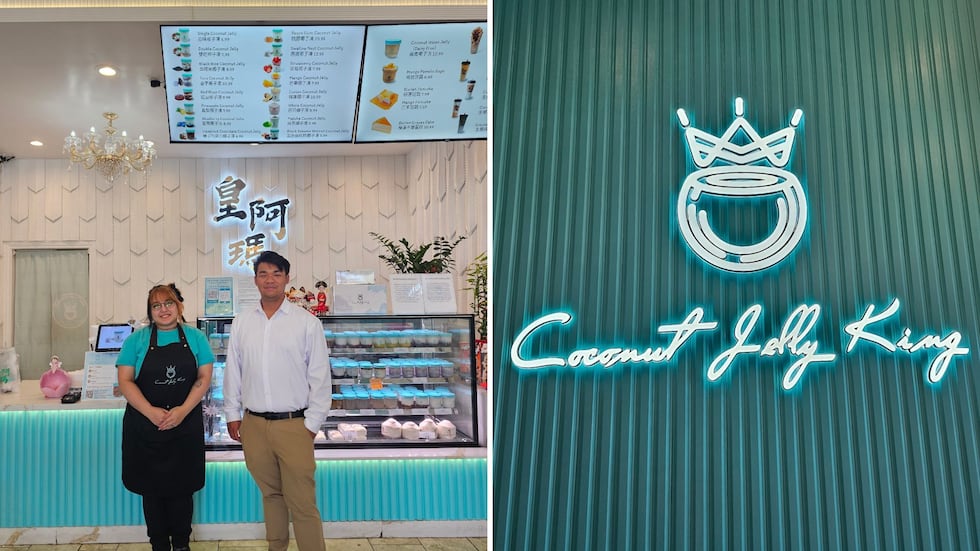 Diamond Altieri (left) works at Coconut Jelly King and helps makes all the desserts. Frankie...