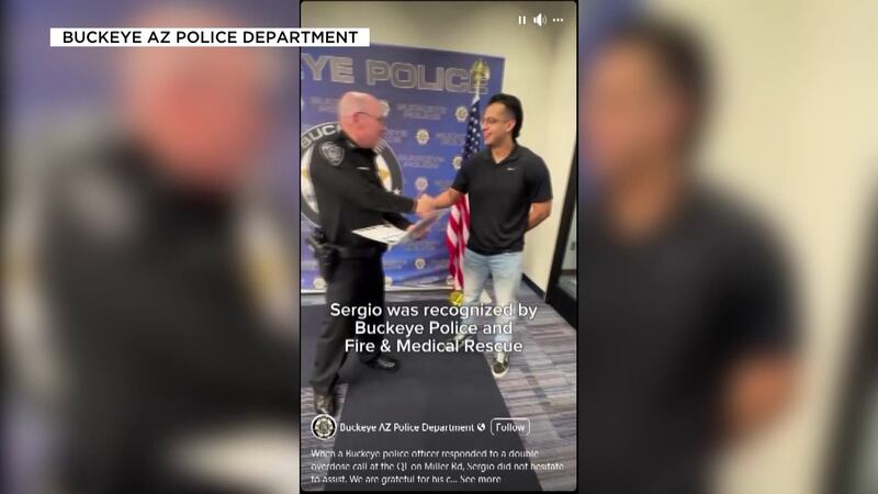 Quik Trip employee named Sergio who helped move one of the patients in the car, assessed them...