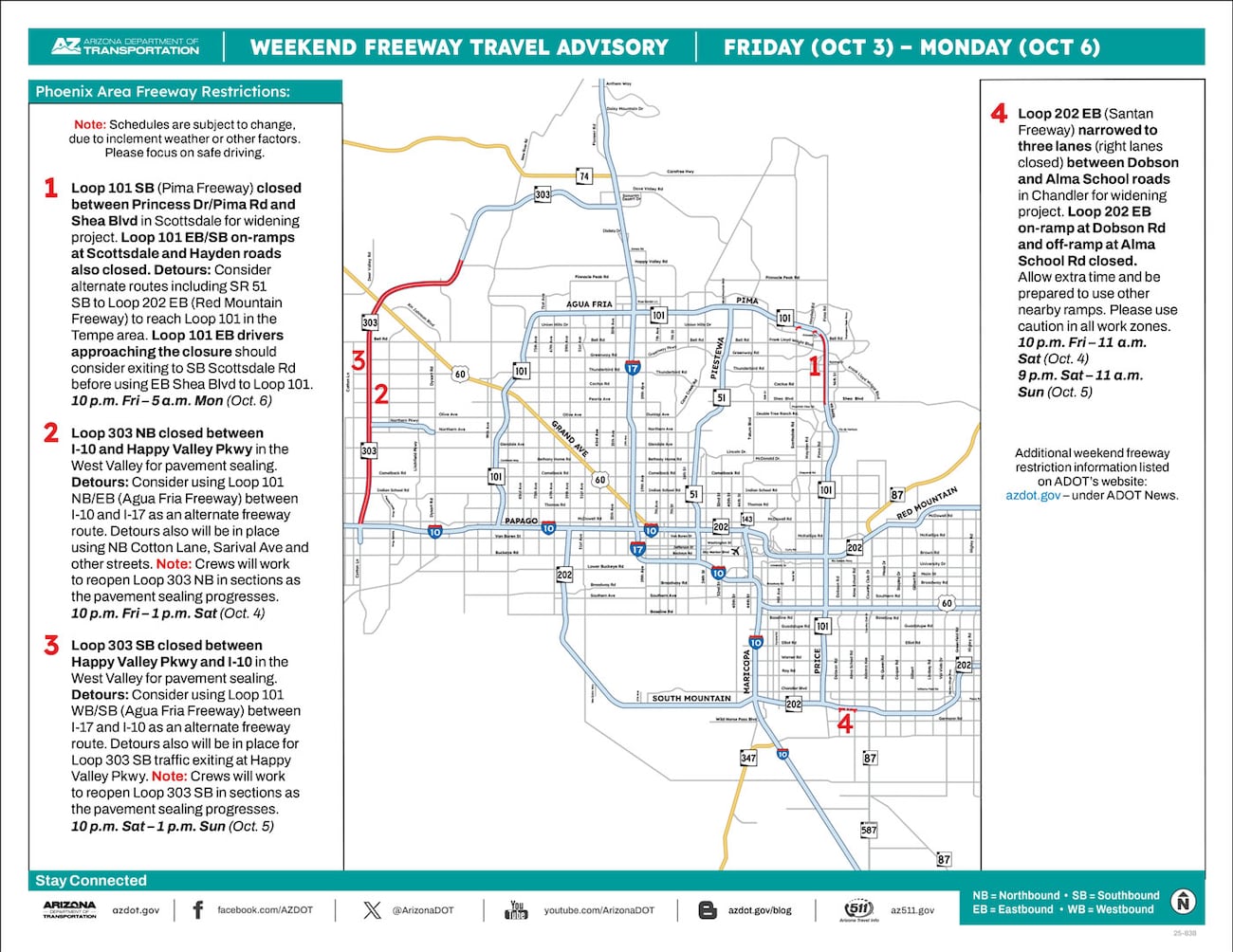 Plan for Loop 101, 303 closures in metro Phoenix this weekend