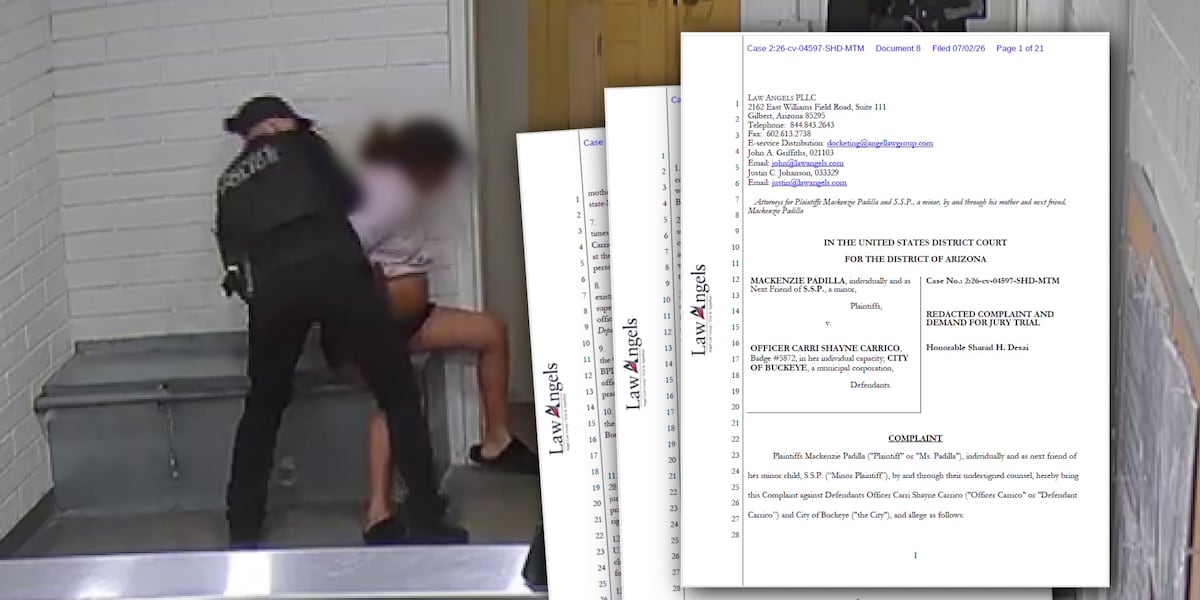Federal lawsuit claims Buckeye failed to act after officer struck handcuffed pregnant woman