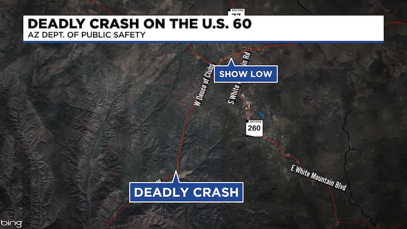Map of crash scene south of Show Low