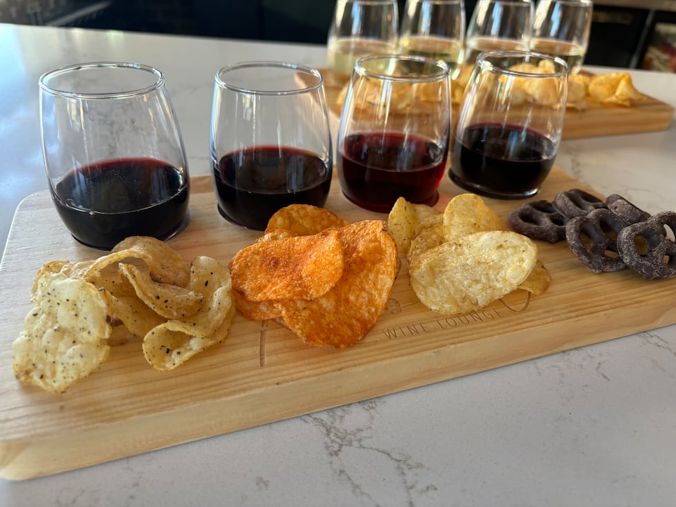 Rebel Wine Lounge offers eight different options to choose from for a wine pairing flight....