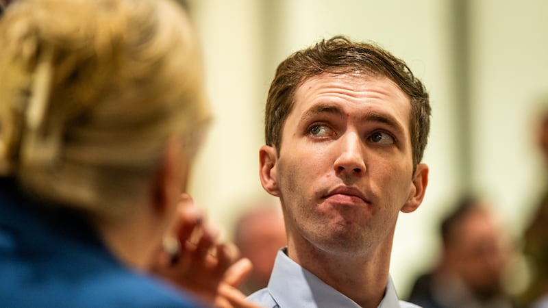 FILE - Tyler Robinsonwho is accused of fatally shooting Charlie Kirkappears during a...