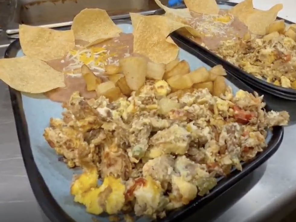 Cocina Adamex serves a variety of breakfast plates that can include eggs, beans, potatoes and...