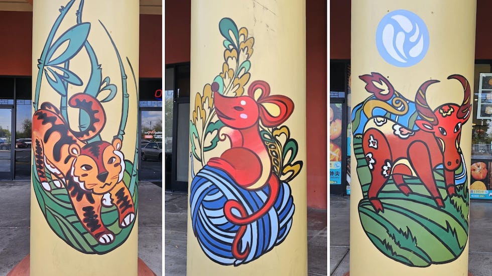 Each column of the Whimsical Race of the Zodiac represents a Chinese Zodiac sign.