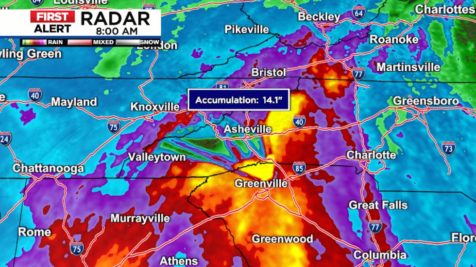 North Carolina Estimate Rainfall