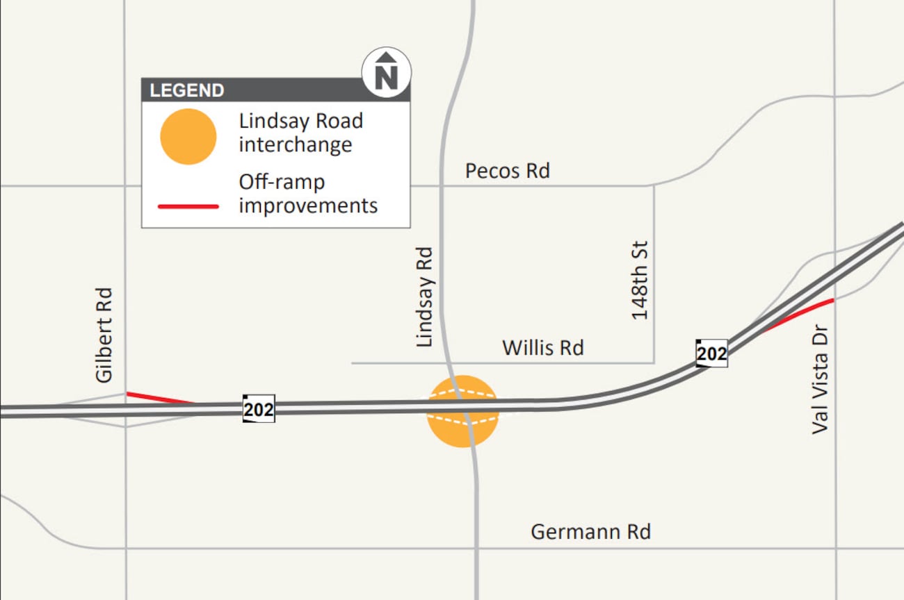 New Loop 202 interchange at Lindsay Road in Gilbert opens Thursday