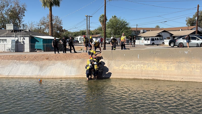 A woman was rescued from a Phoenix canal on Sunday.