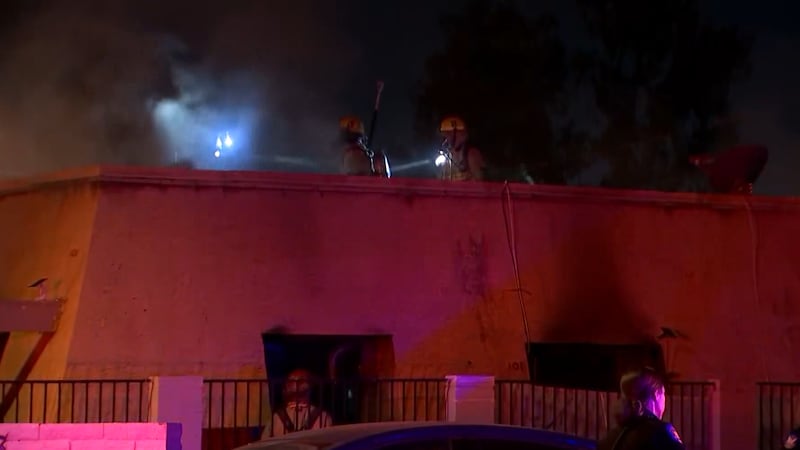 Firefighters respond to an apartment fire at the Casa Del Cielo Condominium at 23rd and...