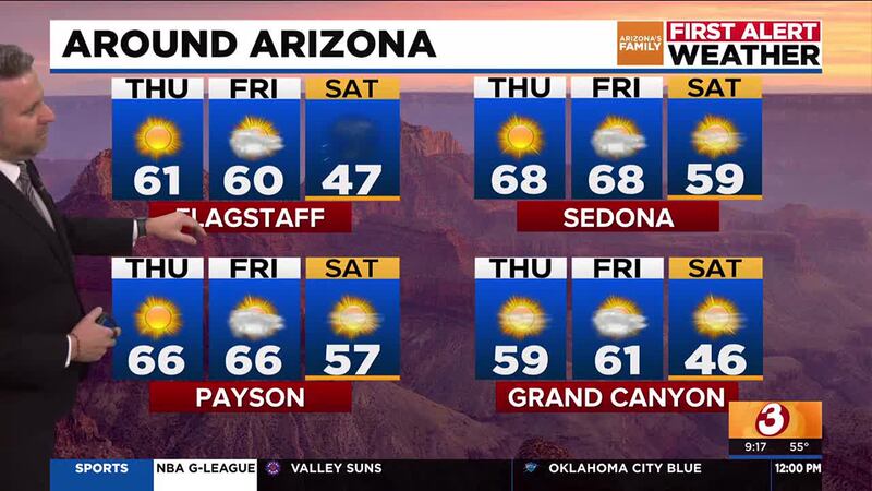 Plan on the mid-70s ahead in Phoenix, with our temperature running a little bit above normal.
