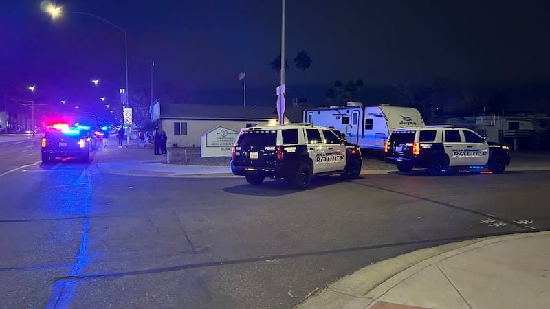 Police respond after a bicyclist was stabbed in Scottsdale.