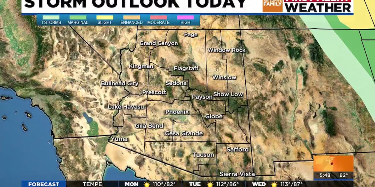 Tracking extreme heat on the way to Arizona this week