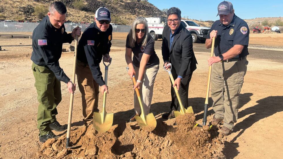 Gov. Katie Hobbs joined other Arizona officials in a groundbreaking ceremony for a new...