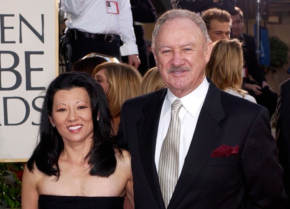 FILE - Actor Gene Hackman arrives with his wife, Betsy Arakawa, for the 60th Annual Golden...