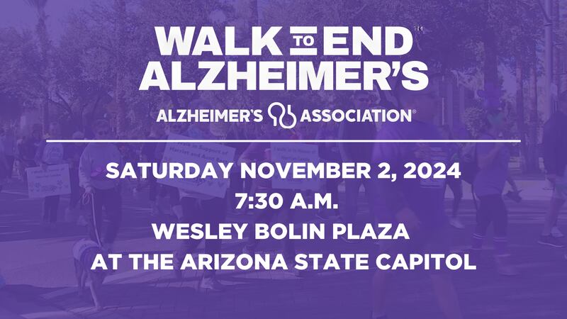 Walk to end Alzheimer's hosted by the Alzheimer's Association (logo). Saturday November 2,...