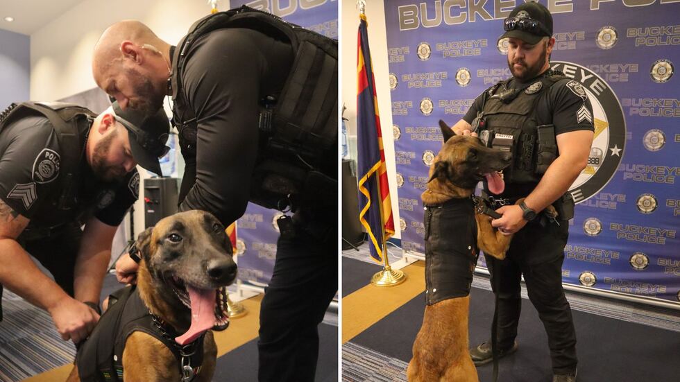 Buckeye Police says K-9 Echo has been fitted for the vest, and the fundraiser will help cover...