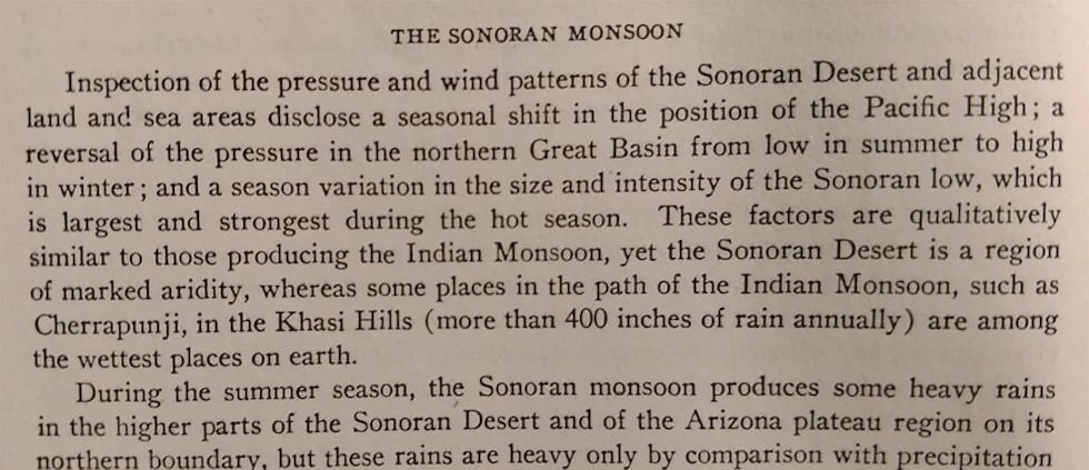 An article by Ronald Ives which he called it the “Sonoran Monsoon.”