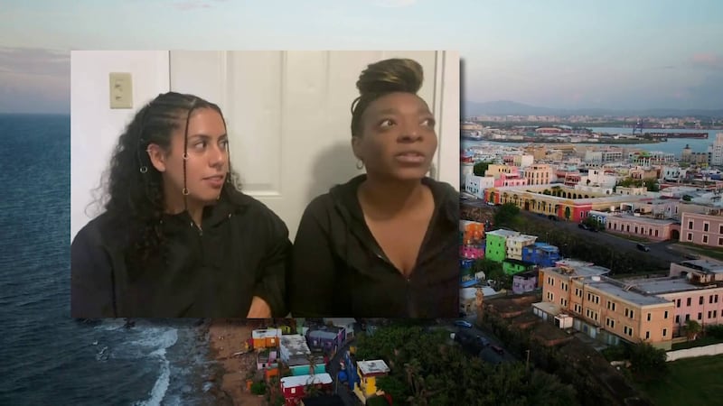 Anita Gates and Carol Meza said their return flight was among at least 150 canceled departures...