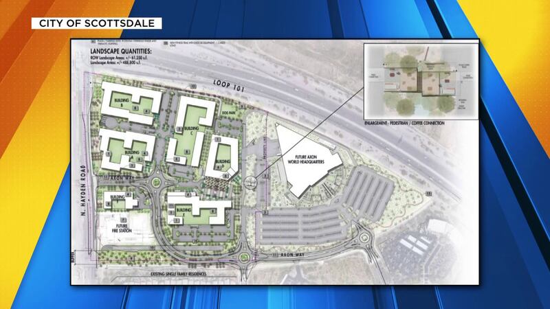 Axon wants to build a new campus near Hayden Road and Loop 101. It would include a hotel,...