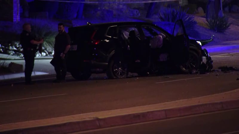 Police investigate a two-vehicle crash near Cave Creek and Beardsley roads in Phoenix.