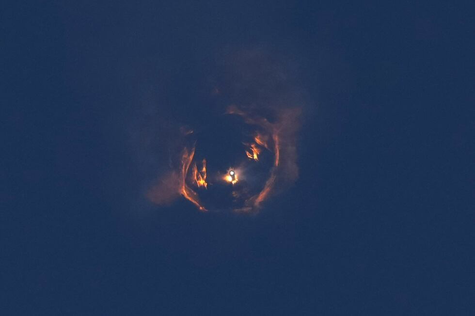 SpaceX's mega rocket Starship makes a test flight from Starbase in Boca Chica, Texas,...
