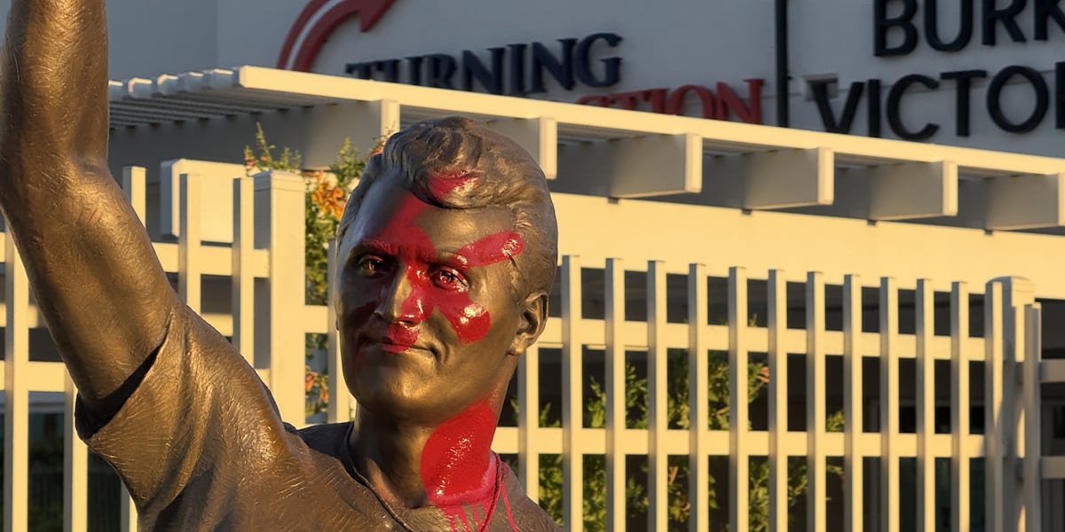 Photo: azfamily.com Charlie Kirk Memorial Statue Vandalized at Turning Point USA Headquarters in Phoenix