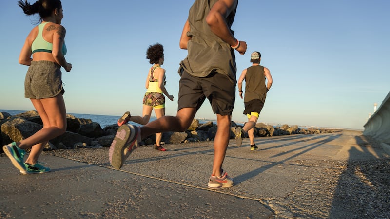 Group of people jogging.