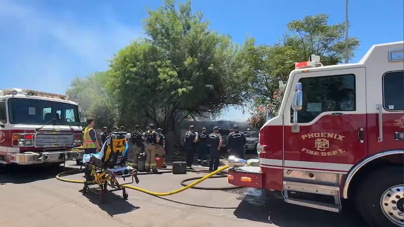 Phoenix firefighters responded to the large fire at a home near 41st Avenue and Encanto...