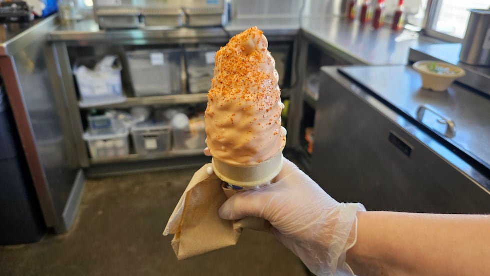 The current seasonal flavor is a mango hard shell, which also has mango puree added to the...