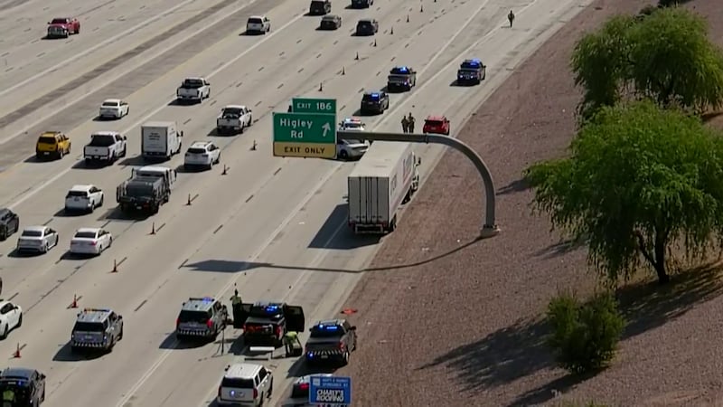 A woman is dead after she was struck by a vehicle along US 60 in Mesa on Wednesday morning.