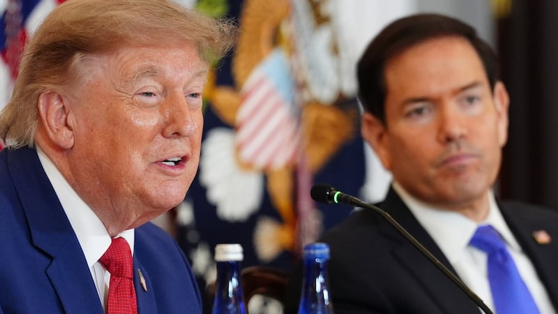 President Donald Trump speaks during a roundtable on the American mining industry, Friday,...