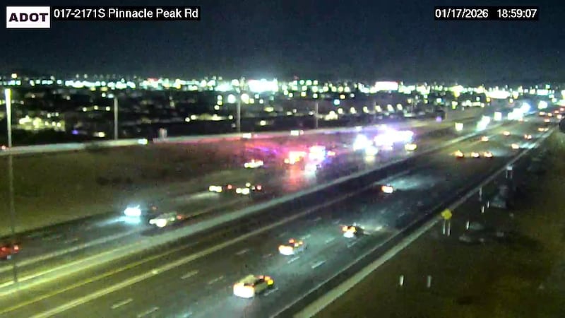 A crash is blocking the northbound lanes of Interstate 17 near Pinnacle Peak Road.