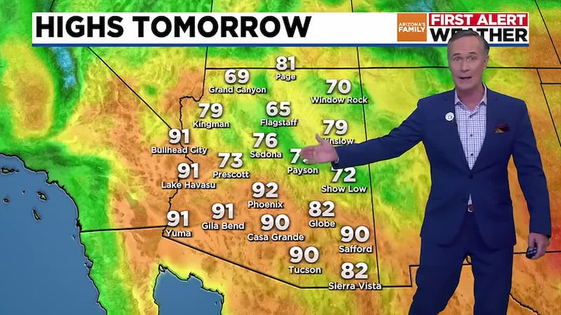 It's going to be warm on Wednesday.