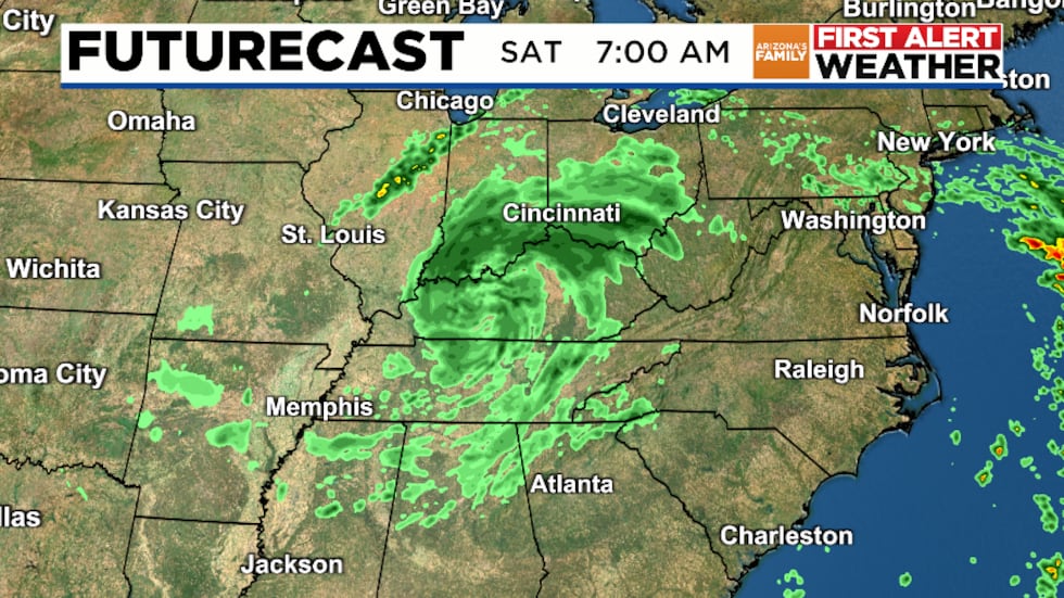Saturday Rainfall Forecast